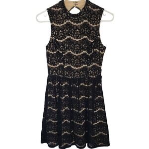 City Triangles Dress Black Lace Sleeveless Party Cocktail Dress - Small
